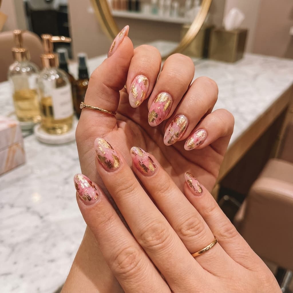 Pendik protez tırnak uygulaması ve altın detaylı nail art tasarımı